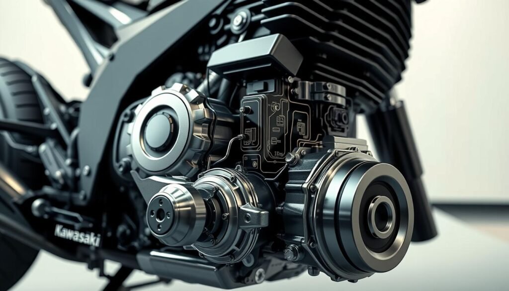 motor da Kawasaki ZRX2026 quatro cilindros e controle de tração