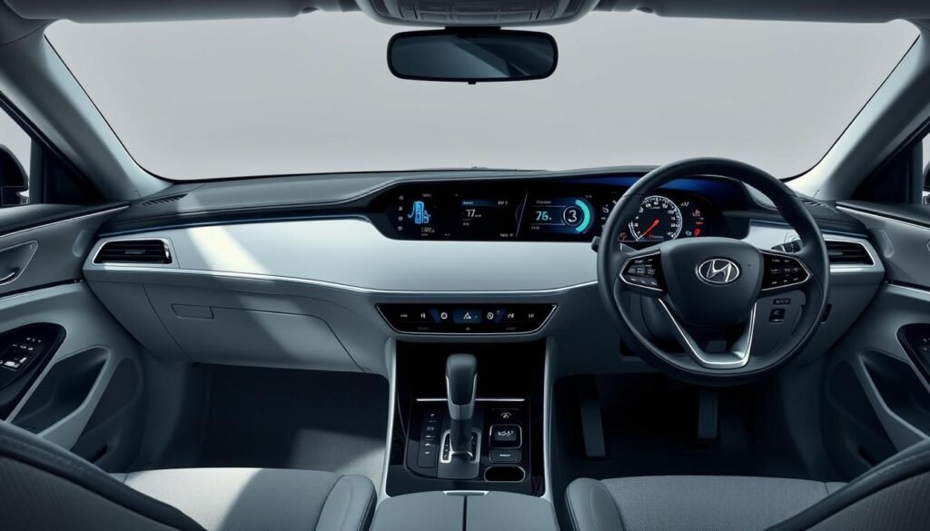 tecnologia e infotainment do sedã híbrido