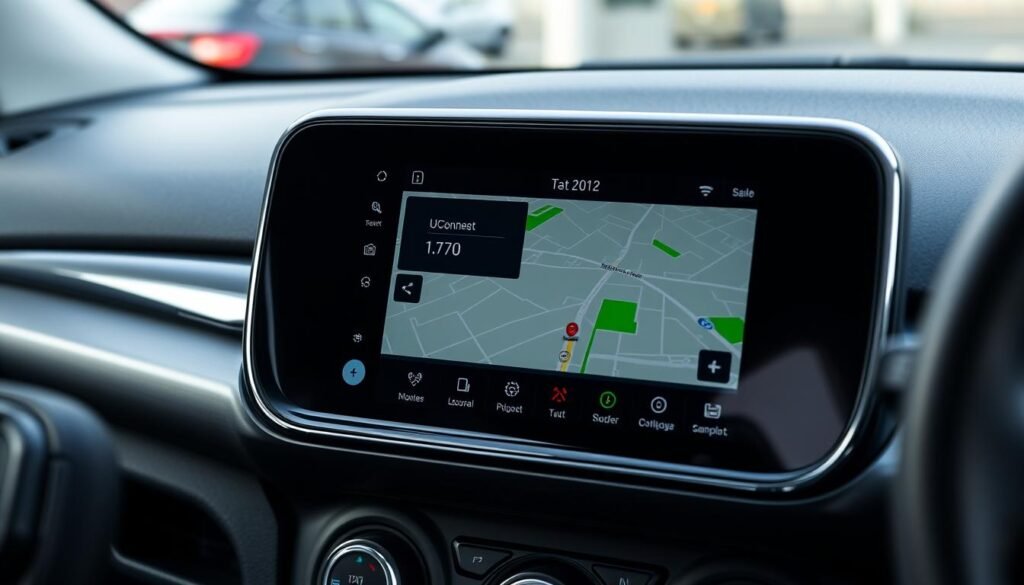 Central multimídia de 10,1 polegadas da Fiat Toro 2026 mostrando interface do sistema