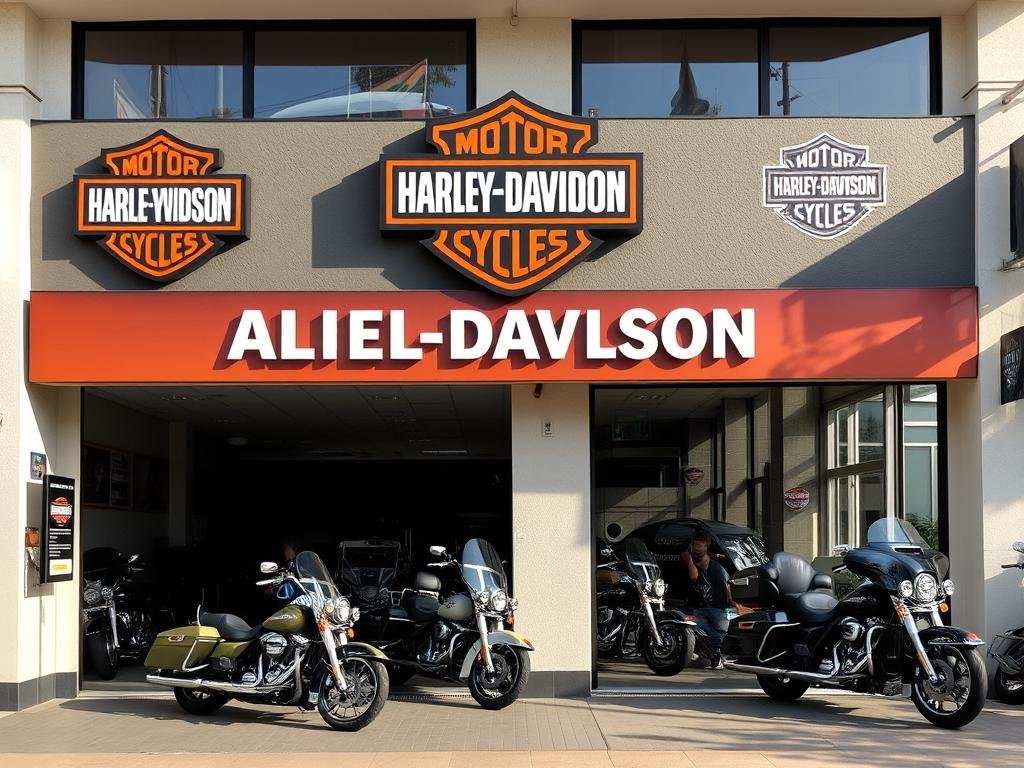 Fachada de concessionária oficial Harley-Davidson no Brasil