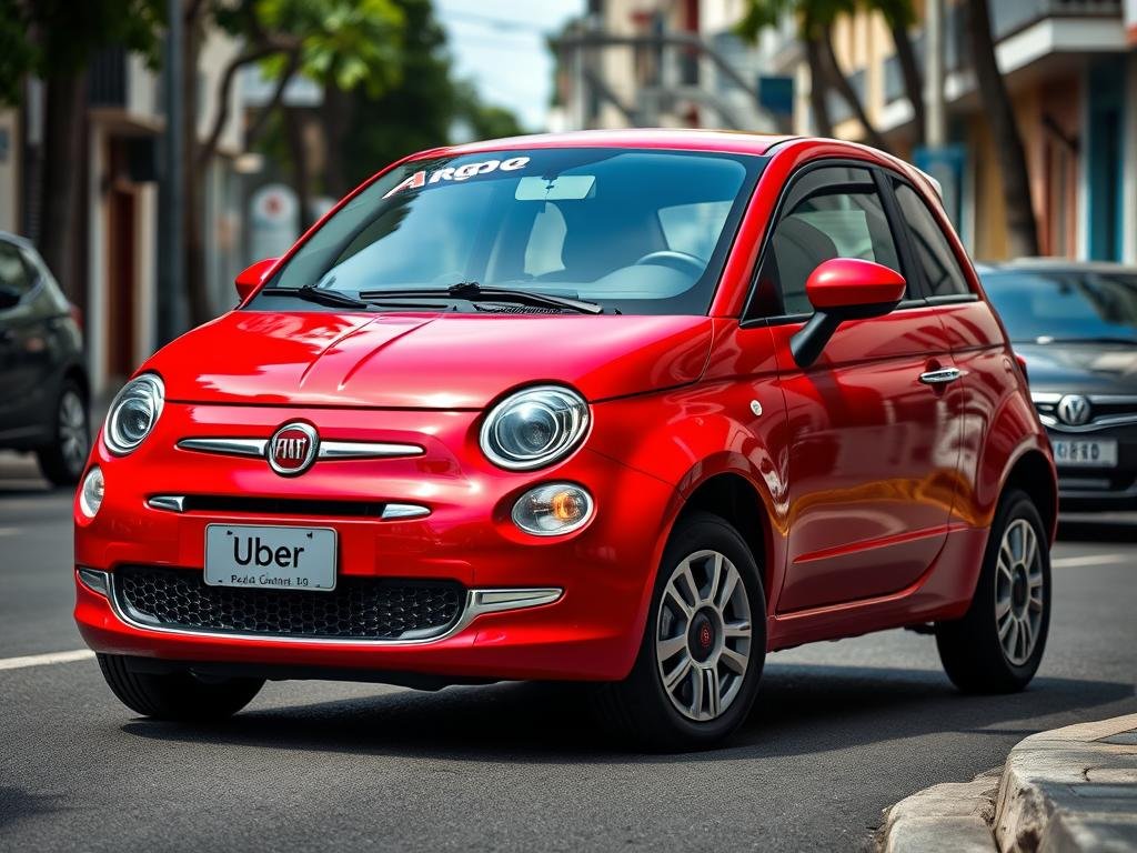 Fiat Argo 2025 em vermelho, opção versátil para motoristas de Uber