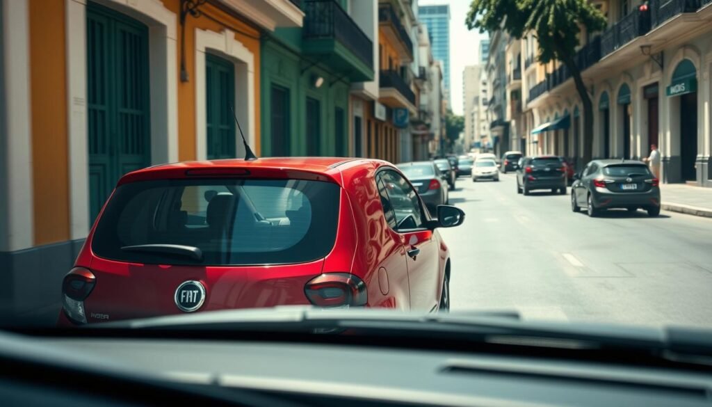 Fiat Mobi 2025 em ambiente urbano, compacto e econômico para trabalhar de Uber