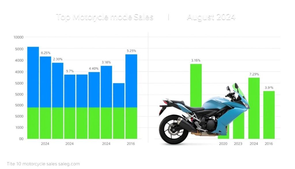 Gráfico comparativo das motos mais vendidas agosto 2025 vs agosto 2024