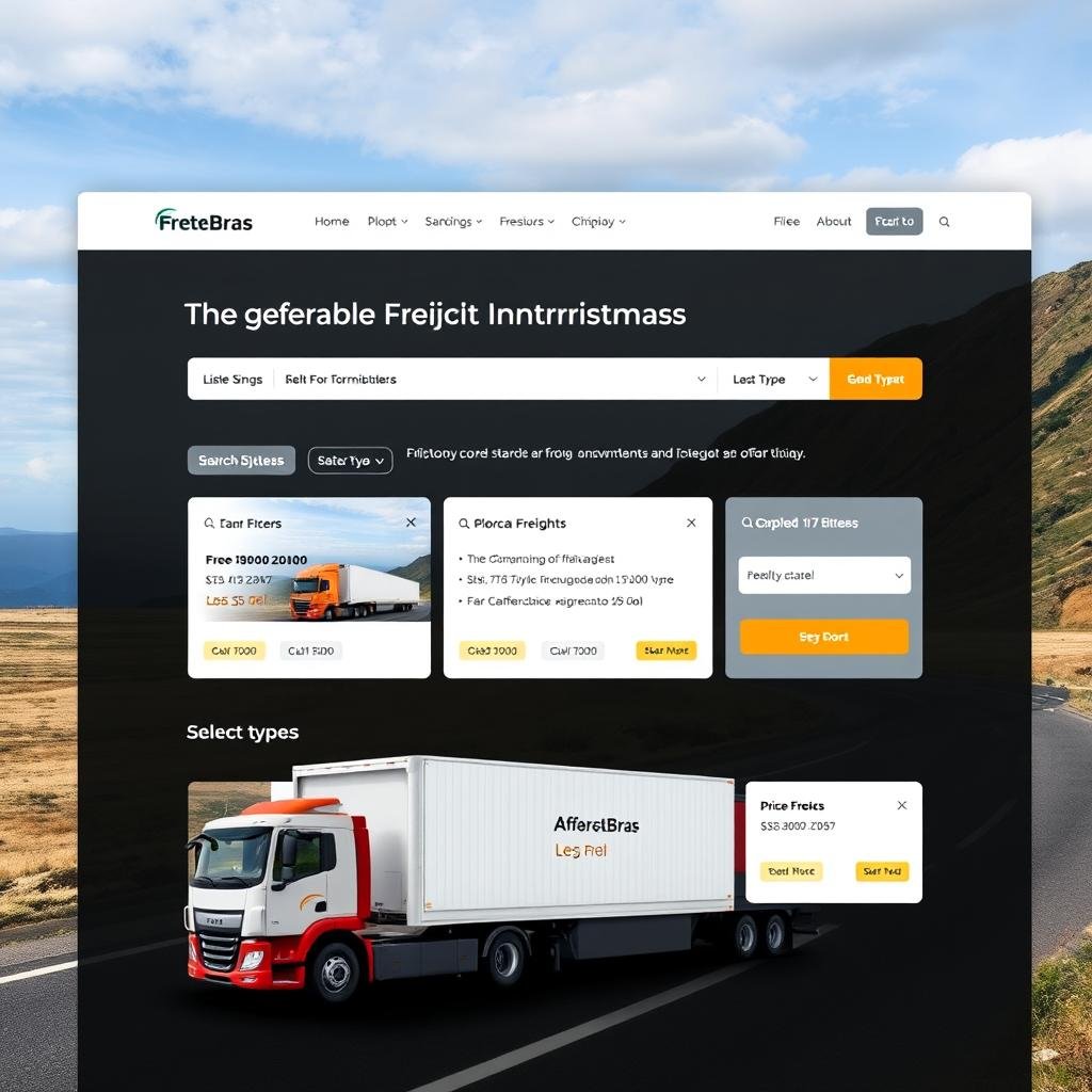 Interface da FreteBras com cotações de frete barato de caminhões