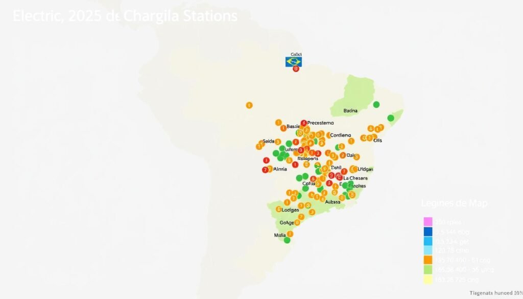Mapa da infraestrutura de recarga para carros elétricos mais baratos no Brasil 2025