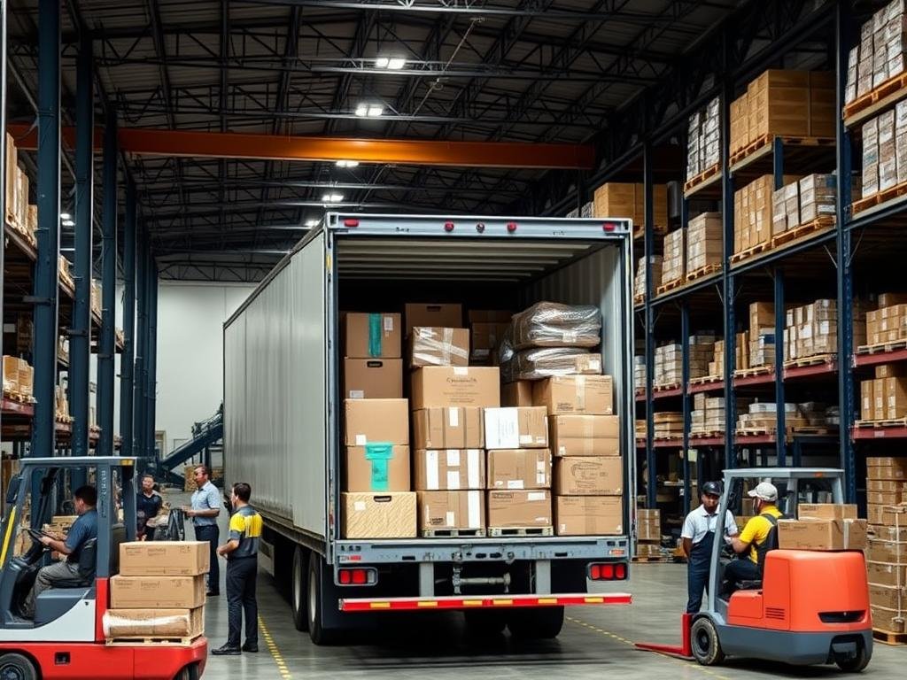 Operação de consolidação de cargas para obter frete barato de caminhões