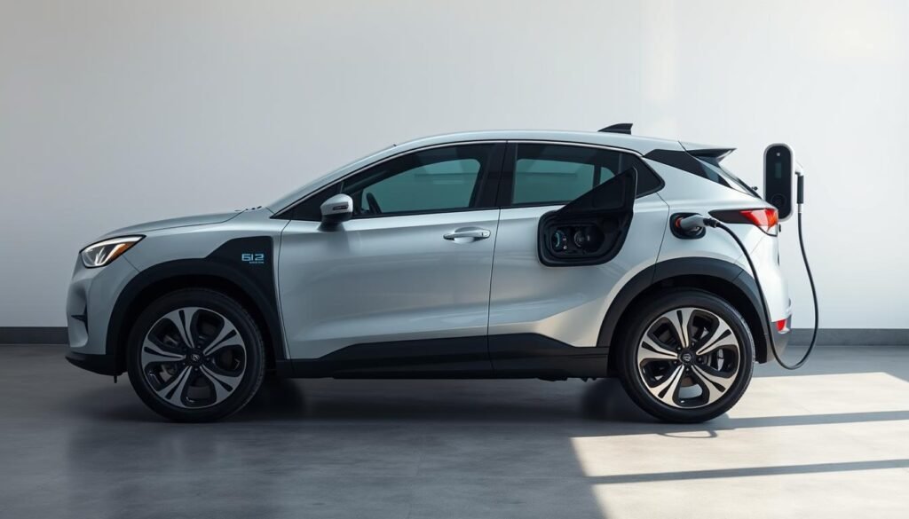 carro elétrico carregando bateria