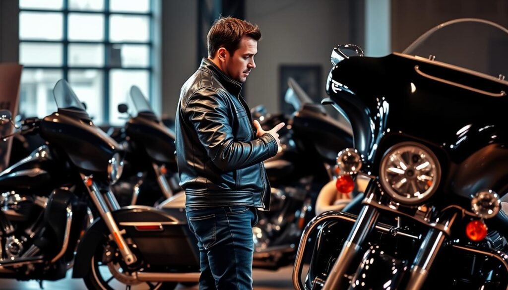 motociclista escolhendo moto ideal motociclista escolhendo moto ideal