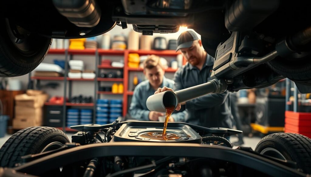 procedimento de troca de óleo