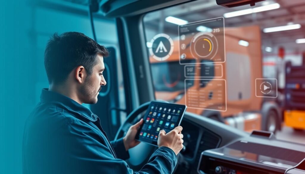 Sistema de diagnóstico e manutenção conectada da Scania em operação