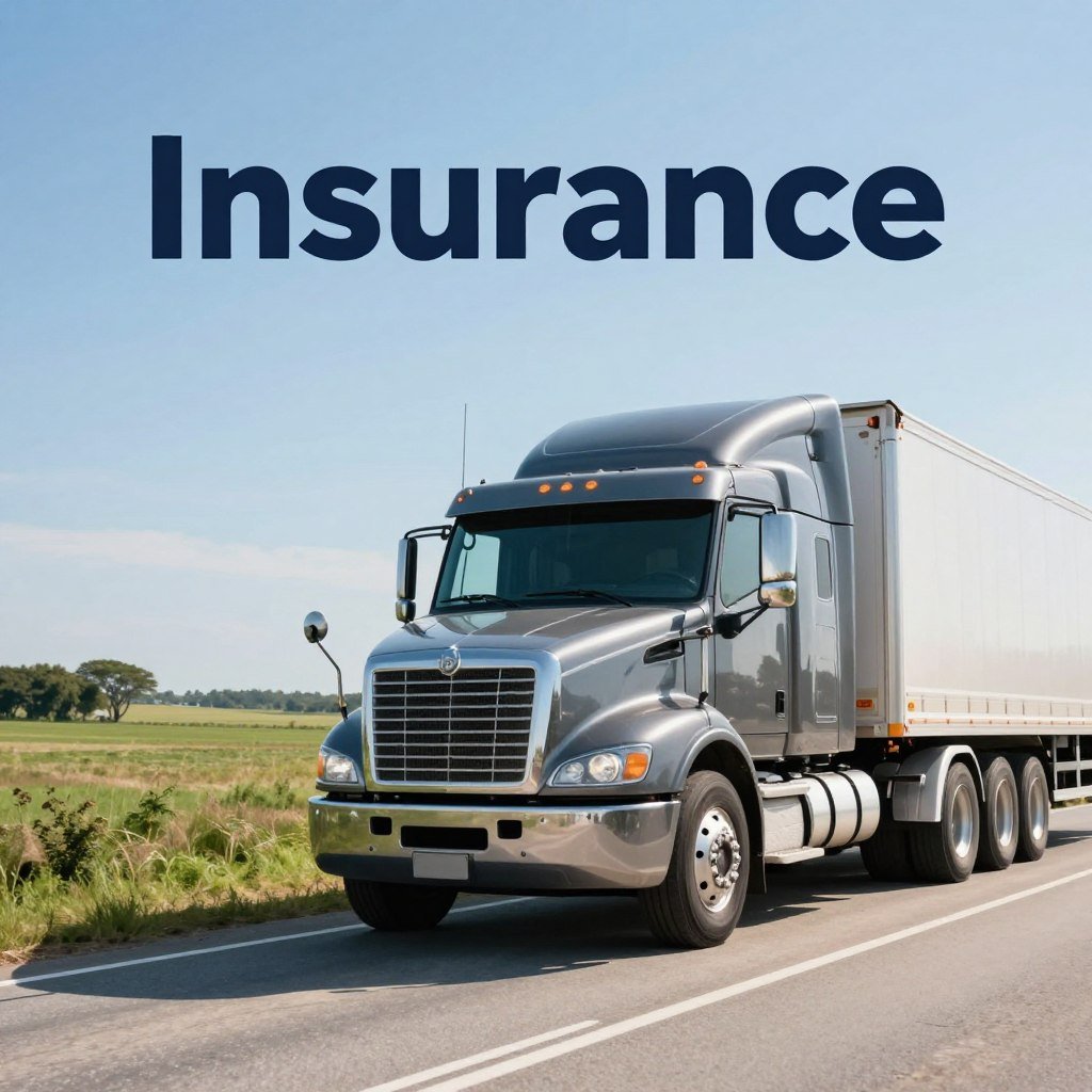 A striking and professional image depicting a large, sturdy truck on a rural road, symbolizing insurance for commercial vehicles. In the foreground, the truck is parked confidently, its shiny exterior reflecting the surroundings under bright, clear daylight, casting subtle shadows. The middle layer includes a green, open field with a few trees, and a distant horizon suggesting a sense of safety and reliability. In the background, a clear blue sky enhances the serene atmosphere, emphasizing trust and stability, essential qualities of truck insurance. The composition should capture a sense of security and professionalism, with a slight focus on the truck’s features, evoking thoughts of protection and coverage. The mood is optimistic and reassuring, suitable for illustrating essential information about truck insurance coverage.