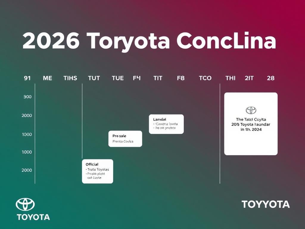 Calendário de lançamento do Novo Corolla 2026 no Brasil com datas importantes destacadas