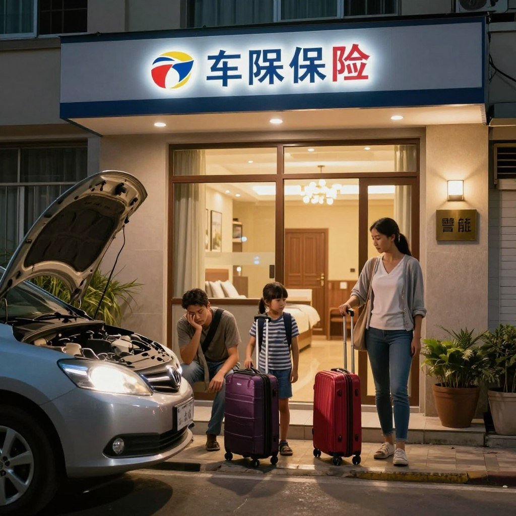 Família hospedada em hotel após problema com veículo em viagem