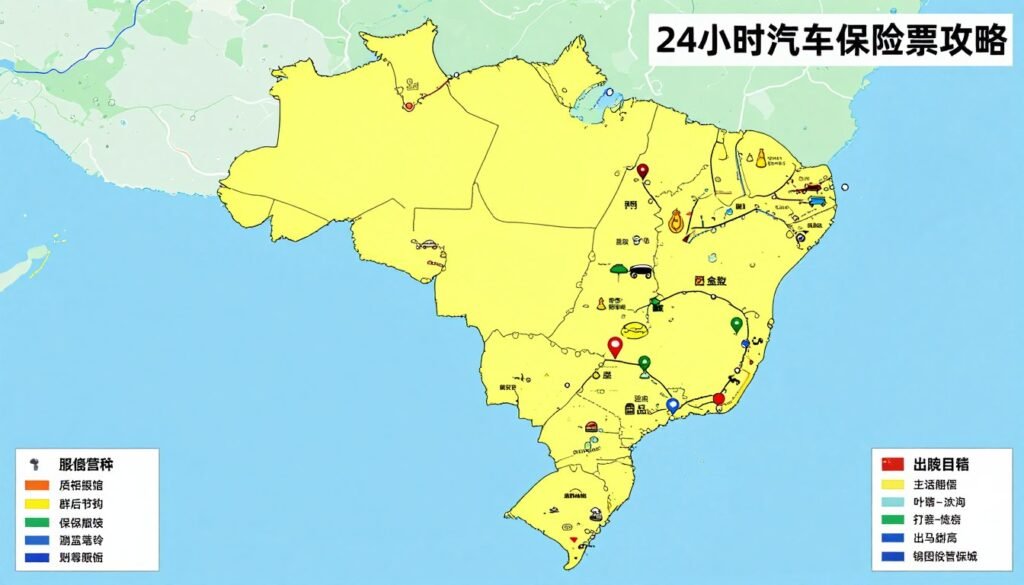 Mapa do Brasil destacando a cobertura nacional do seguro automotivo com assistência 24h