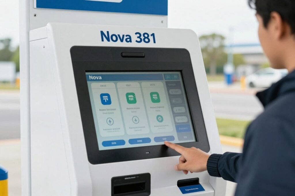 Totem de autoatendimento para pagamento de pedágio da Nova 381