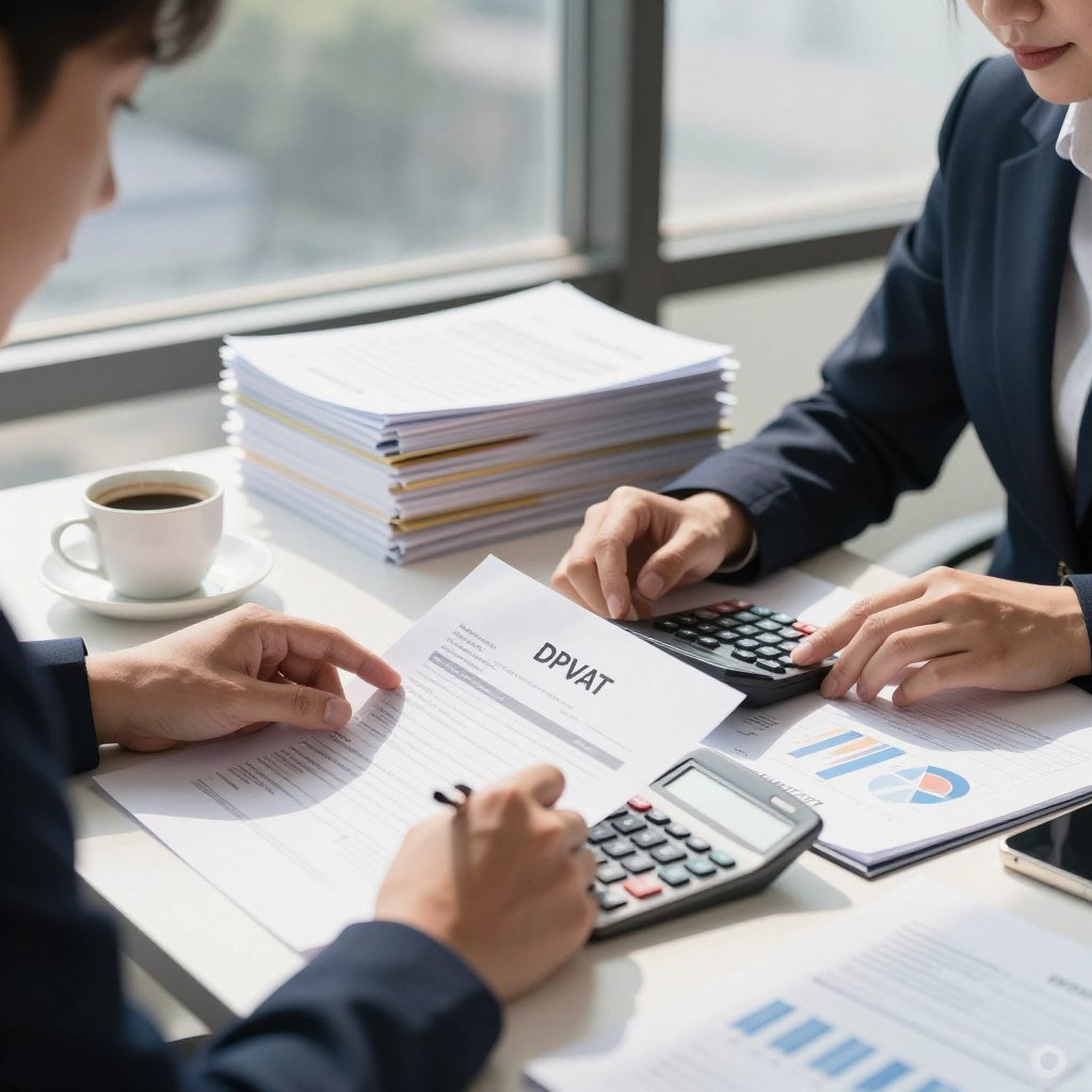 A professional office setting illustrating a table filled with documents and charts related to DPVAT compensation. In the foreground, a focused person in business attire, studying paperwork with a calculator, showing deep concentration. In the middle, stacks of organized files labeled with various categories for claims, along with a cup of coffee, emphasizing a productive atmosphere. In the background, a large window bathed in bright daylight, casting soft shadows and providing an uplifting, optimistic mood. A slight tilt angle captures the details of the scene effectively, highlighting the determination and efficiency necessary to expedite the indemnification process. The overall feel is one of professionalism and urgency, encouraging productivity in navigating the complexities of DPVAT claims.