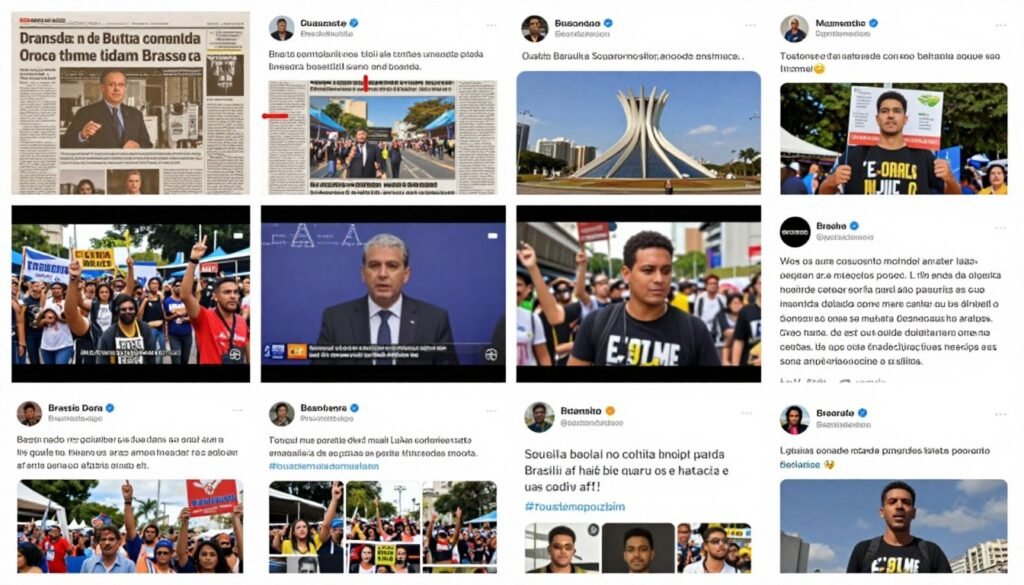 Repercussão dos protestos em Brasília na mídia e nas redes sociais
