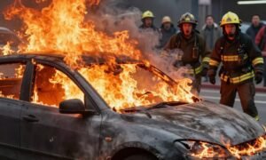 carro eletrico pega fogo