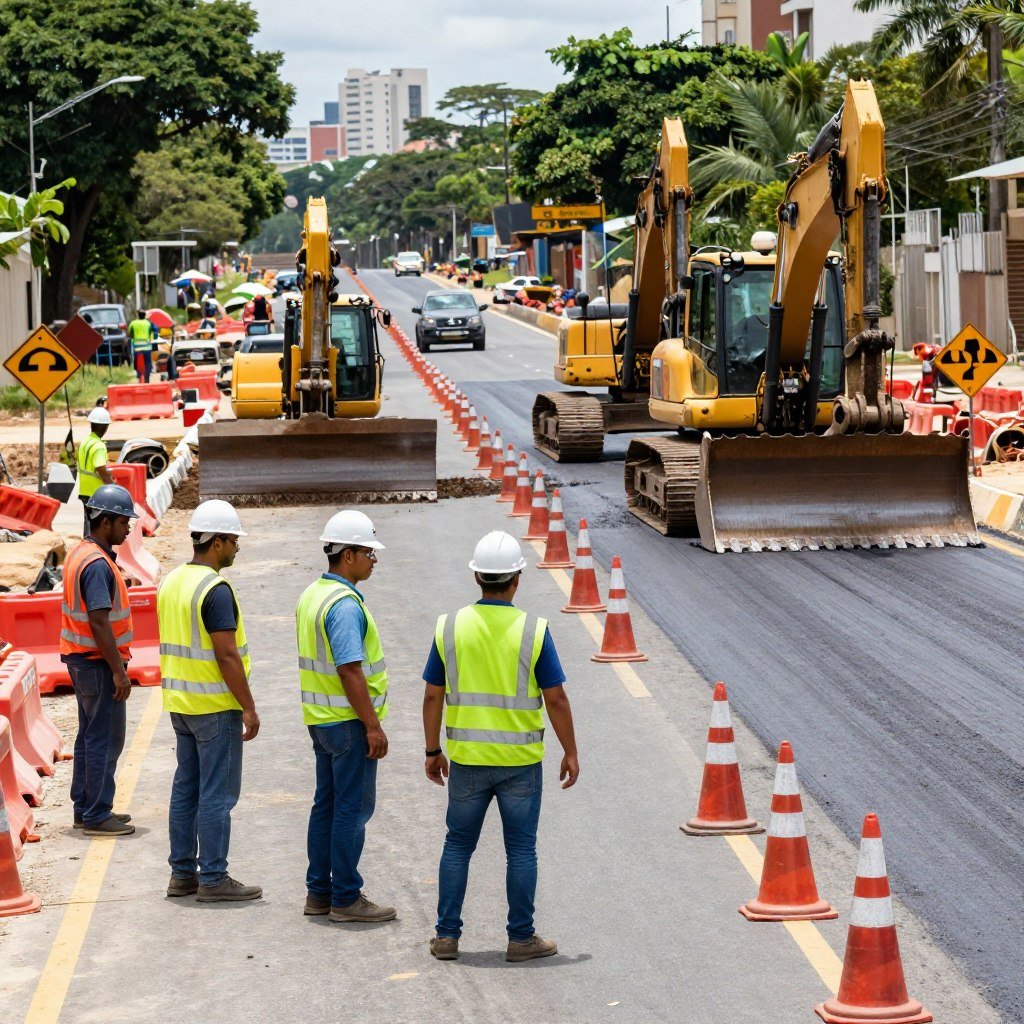 trânsito em obras
